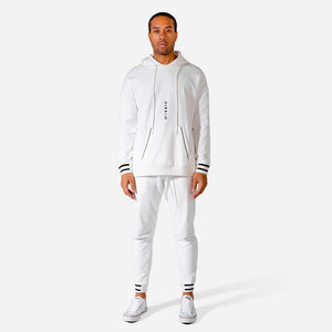 Hybrid Vertical Hoodie - White