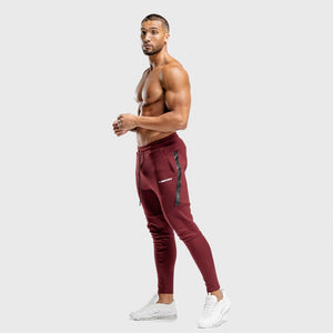 Warrior Jogger Pants - Maroon with Black Panel