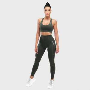 Warrior High-Waisted Leggings - Olive