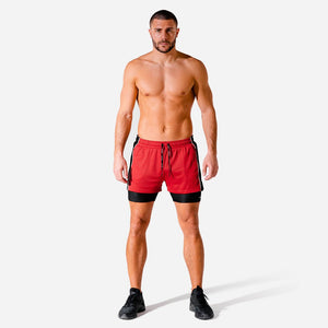 Hybrid 2-in-1 Shorts - Red