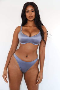 Sleek Mindful Bra (Set) - Smoked Blue