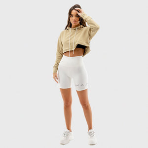 Vibe Crop Hoodie - Nude