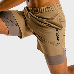 Primal 2-in-1 Shorts - Taupe