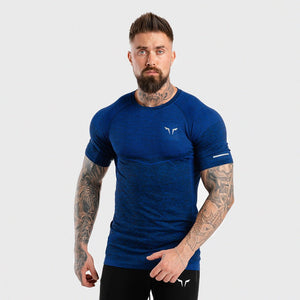 Seamless Dry-Knit Tee - Electro Blue in Half Sleeves