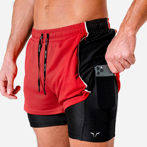 Hybrid 2-in-1 Shorts - Red