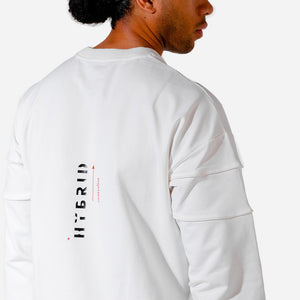 Hybrid Oversize Sweatshirt - White