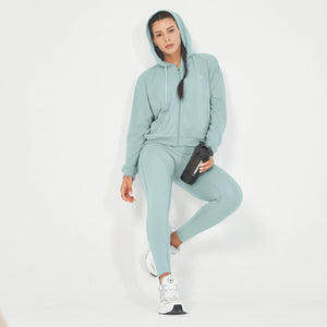 Essential Relaxed Zip Up Hoodie - Grey Mist