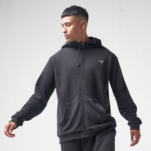 Essential Zipped Hoodie - Black