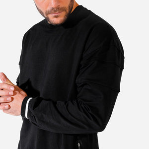 Hybrid Oversize Sweatshirt - Black