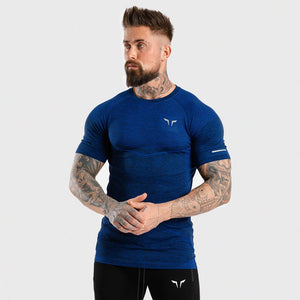 Seamless Dry-Knit Tee - Electro Blue in Half Sleeves