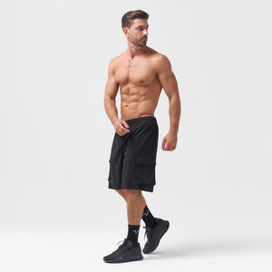 Code 2-in-1 Knee-length Cargo Shorts - Black