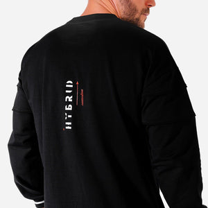 Hybrid Oversize Sweatshirt - Black