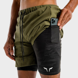 Limitless 2-in-1 Shorts - Khaki And Black