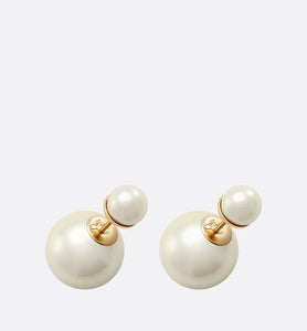Dior Tribales Earrings • Gold-Finish Metal and White Resin Pearls