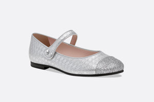 Ballerina Flat • Silver Microcannage Lambskin