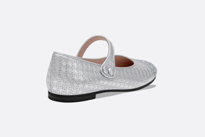 Ballerina Flat • Silver Microcannage Lambskin