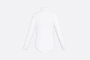 Shirt with Bee Embroidery • White Cotton Poplin