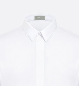 Shirt with Bee Embroidery • White Cotton Poplin