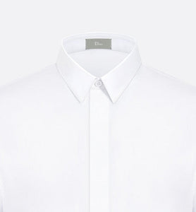 Shirt with Bee Embroidery • White Cotton Poplin
