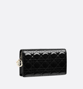 Lady Dior Pouch • Black Cannage Patent Calfskin