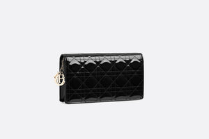 Lady Dior Pouch • Black Cannage Patent Calfskin