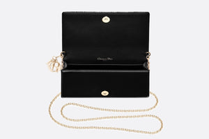 Lady Dior Pouch • Black Cannage Patent Calfskin