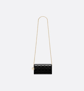 Lady Dior Pouch • Black Cannage Patent Calfskin