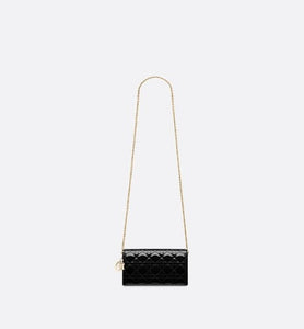 Lady Dior Pouch • Black Cannage Patent Calfskin