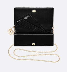 Lady Dior Pouch • Black Cannage Patent Calfskin
