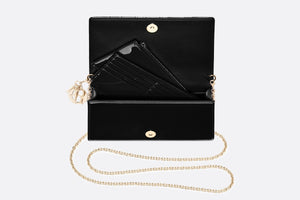 Lady Dior Pouch • Black Cannage Patent Calfskin