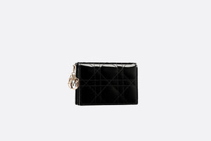Lady Dior Flap Card Holder • Black Cannage Patent Calfskin