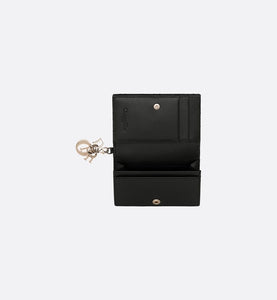Lady Dior Flap Card Holder • Black Cannage Patent Calfskin