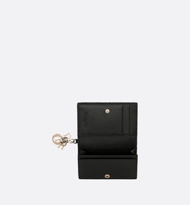 Lady Dior Flap Card Holder • Black Cannage Patent Calfskin