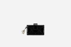Lady Dior 5-Gusset Card Holder • Black Cannage Patent Calfskin