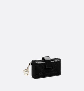 Lady Dior 5-Gusset Card Holder • Black Cannage Patent Calfskin