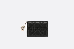 Lady Dior Flap Card Holder • Black Cannage Lambskin