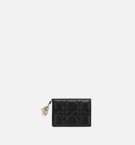 Lady Dior Flap Card Holder • Black Cannage Lambskin