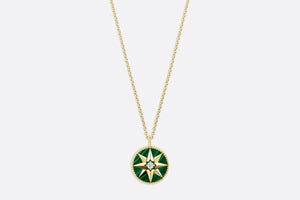 Rose des Vents Medallion Necklace • Yellow Gold, Diamond and Malachite