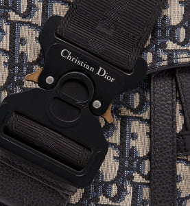 Saddle Bag Beige and Black Dior Oblique Jacquard