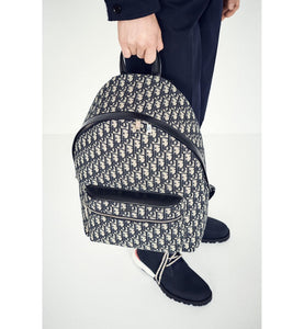Rider Backpack Beige and Black Dior Oblique Jacquard Curated Sense