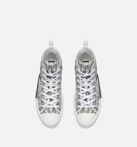B23 High-Top Sneaker • White and Black Dior Oblique Canvas