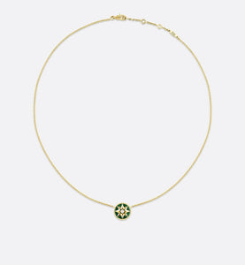 Rose des Vents Necklace • Yellow Gold, Diamond and Malachite