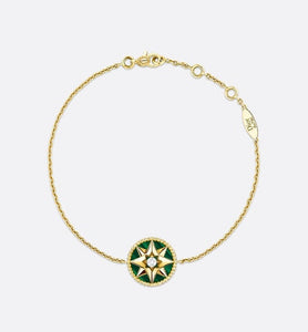 Rose des Vents Bracelet • Yellow Gold, Diamond and Malachite