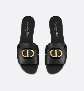 30 Montaigne Mule • Black Calfskin