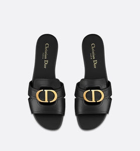 30 Montaigne Mule • Black Calfskin