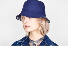 Teddy D Dior Oblique Small Brim Bucket Hat • Blue Cotton