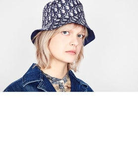 Teddy D Dior Oblique Small Brim Bucket Hat • Blue Cotton