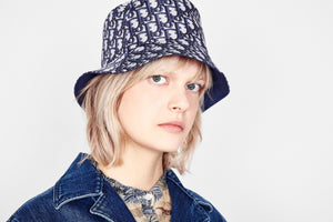 Teddy D Dior Oblique Small Brim Bucket Hat • Blue Cotton