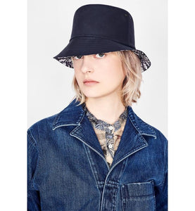 Reversible Teddy-D Dior Oblique Short Brim Bucket Hat • Black Cotton