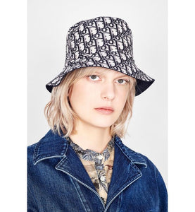 Reversible Teddy-D Dior Oblique Short Brim Bucket Hat • Black Cotton